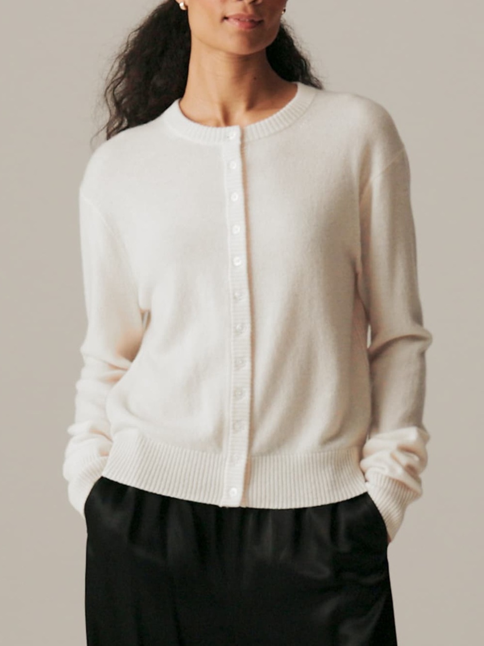 NWOT J. Crew Perfect Cashmere Cardigan in Snow Cream White Sz XL